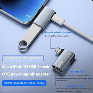 Fire Stick TV Snes 미니 클래식 Nes 용 90도 마이크로 USB OTG 어댑터 (전원 공급 장치 포함) 왼쪽 오른쪽