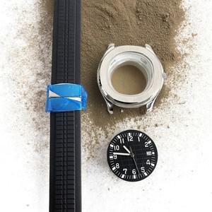 42MM 스테인레스 스틸 케이스 고무 테이프 포인터 리터럴 호환 NH35 NH36 무브먼트