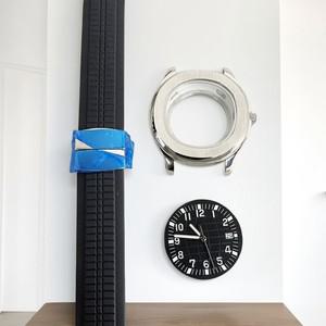 고무 테이프 포인터 리터럴 42MM 스테인레스 스틸 케이스 호환 NH35 NH36 무브먼트