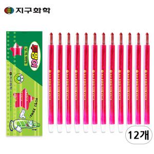 지구화학 투명이 색연필 빨강(1타/12자루) 12세트 샤프식색연필 학교준비물 