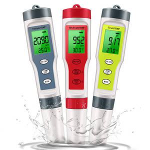 잔류염소측정기 휴대용 PH 계량기 방수 TDS EC 온도 테스터 수영장 수족관용 백라이트 디지털 수질 기