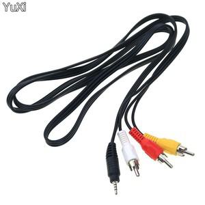 YUXI 1PCS 1.5M 2.5mm 잭 플매트 카펫 러그 남성 3 RCA 어댑터  오디오 비디오 AV 케이블 와이어 코드