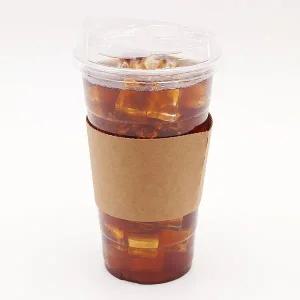 [이룸팩]107파이 960ml(32온스) PET투명컵+롱개폐리드+무지컵홀더 100개 세트 대용량 일회용아이스컵세트