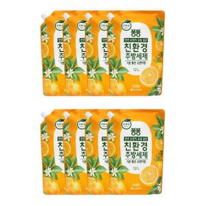퐁퐁 친환경 주방세제 오렌지 리필 1.2L 8개