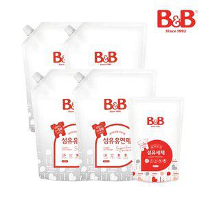 비앤비 유아 섬유유연제 베르가못향 1500ml 리필형 4입+증정품