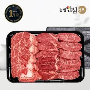 [농협안심한우] 1++등급 한우 선물세트 채반 구이6호 1kg (등/안/특)