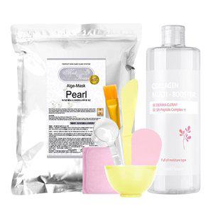 [메디플라워]대용량 모델링팩 스타터팩 진주 1kg+팩도구 6종+콜라겐 멀티 부스터 500ml