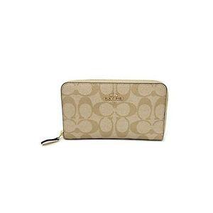 Coach 여성용 미디엄 지퍼 어라운드 지갑, 시그니처 캔버스(라이트 카키초크) 193971658773