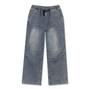 [디바옴므]빈티지 데님 워싱 와이드 허리밴딩 팬츠 청바지_P374766045