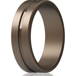 남성용 썬더핏 실리콘 웨딩 링, 베벨드 브러시 상단 가장자리 6.35mm 너비 2mm 두께 - 1/4/7 버라이어티 멀