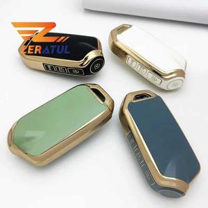 기아 K900 스팅어 2017 2018 TPU 자동차 스마트 원격 키 케이스 커버 쉘 포브 홀더 체인 프로텍터 4