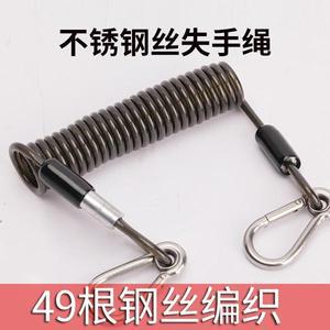 스패츠 헤비 듀티 스테인레스 스틸 코일 도구 끈 해양 등급 카라비너 포함 다이빙 카메라 보트 캠핑 야외