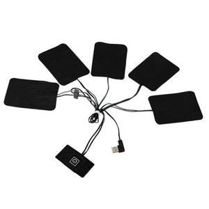 온열 USB 의류 히터 패드 3 기어 온도 조절 가능 5 in 1 전기 난방 시트 조끼 자켓용