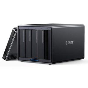 최대 80TB(5X16TB)의 엔터프라이즈 스토리지 확장을 위한 ORICO 5 Bay 외장 하드 드라이브 인클로저 마그네틱 알루미늄 3.5인치 USB C-SATA HDD 인클로저(팬 내장 및 78W 전원 공급 장치 포함) - NS500C3