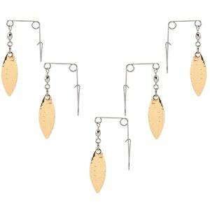 스피너 블레이드 매끄러운 니켈 스푼 리그 스피너 스피너베이트 낚시 미끼 액세서리(M(11Pcs), 골드 윌로우)