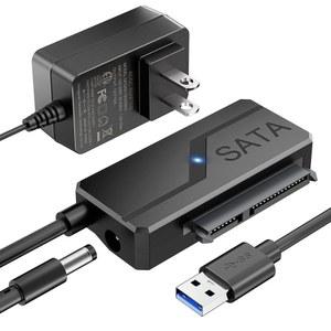 2.5 3.5인치 HDD SSD(최대 20TB UASP Seagate WD Hitachi Toshiba)를 위한 12V 24W 어댑터 외장 하드 드라이브 케이블이 포함된 전원, USB 3.0-SATA III 컨버터, 최대 Toshiba