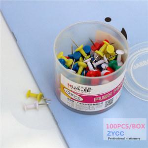 플라스틱 푸시 핀, 공식 바인딩 코르크 보드 안전 컬러, 큰 머리 바늘 100