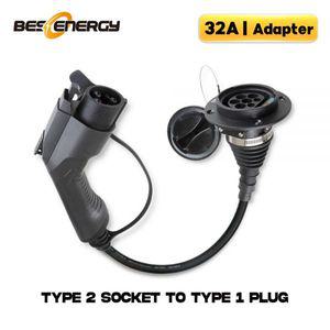 전기차충전기 Type1 Type2 어댑터 EV 충전기 전기 자동차 액세서리 충전 케이블 Inlet to 플러그 유연한 32