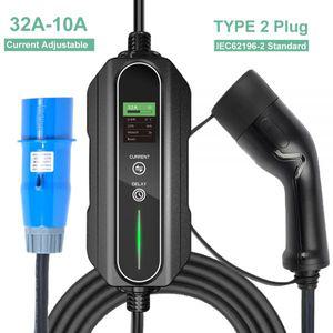 전기차충전기 EV 자동차 충전기 유형 2 32A 7.2KW 레벨 휴대용 조정 가능한 전류 충전 Appointable 가정용