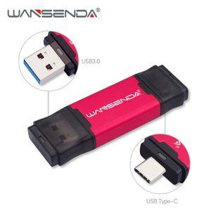 3.0 USB 메모리 3.2 드라이브 대용량 C타입 귀여운 WANSENDA OTG 플래시 2 in 1 c타입 및 펜 512GB 256GB 1