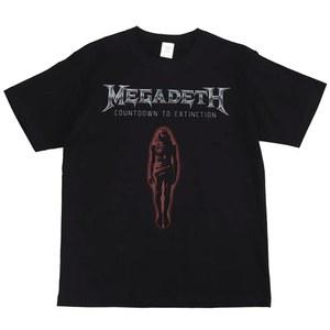 MEGADETH 록 밴드 프린트 코튼 티셔츠 반팔 스트릿웨어 힙합 빈티지 팬 의류 상의