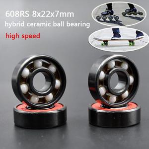 고속 볼 베어링 하이브리드 세라믹 볼 베어링 스틸 ABEC-11 스케이트보드 8 개 4 개 608RS 8x22x7mm