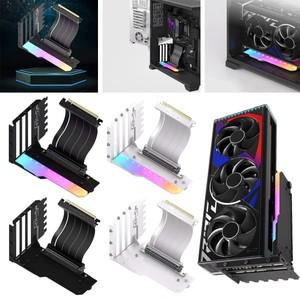 15cm PCI-E 4.0 X16 라이저 케이블이 포함된 수직 그래픽 카드 홀더 키트 GPU 브래킷 마운트