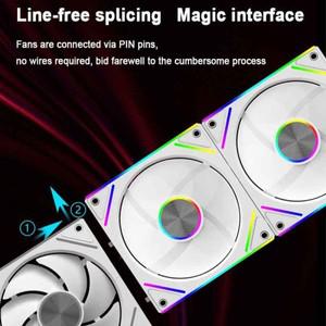 pc 쿨러 UPSIREN WF-3 무선 스플라이싱 섀시 쿨러 선풍기 3-in-1 ARGB 120x120x25mm 컴퓨터 CPU 냉각 마더