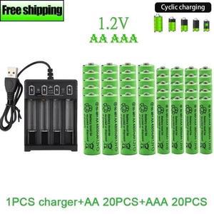 호환 1.2V AA4800mAh+AAA3800mAh+충전기 컴퓨터 시계 라디오 게임 디지털 카메라 AA 용 기존 충전식