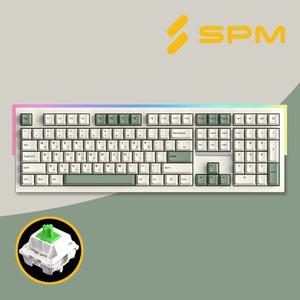 SPM 몽돌 키보드 PL108W 아라 풀배열 베이지 몽돌 화이트축