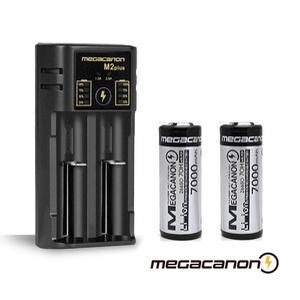 메가캐논 M2-PLUS 1개 + 26650 7000mAh 2개 세트상품 MEGACANON 7000 대용량 KC