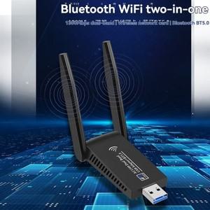 1300Mbps 무선 네트워크 카드 USB Wifi 어댑터 PC 노트북 용 2.4G 5G 듀얼 3.0 이더넷 동글 안테나