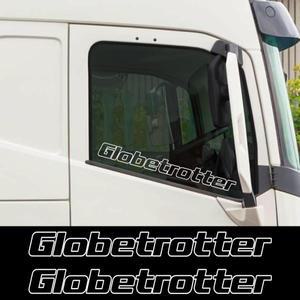 글로브 트로터 트럭 사이드 윈도우 자동차 스티커, 볼보 FH HGV 비닐 장식 데칼, 대형 튜닝 액세서리, 2 개