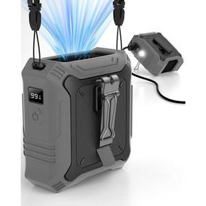 5단 속도 설정이 가능한 TUNISE 휴대용 선풍기, 8000mAh 웨어러블 벨트 허리 선풍기의 양면 클립, 손전등을 포함한 2가지 , 파워 뱅크로서의 야외 캠핑 필수 여행