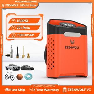ETENWOLF ZEPHYR V3 휴대용 자동차 압축기 160 PSI 100% 듀티 사이클 타이어 팽창기 7800mAh 오토바이 자전