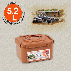 이젠 황토 진공항아리(사각)5.2L/ 황토진공항아리 김치통 밀폐용기 E-JEN 나우리
