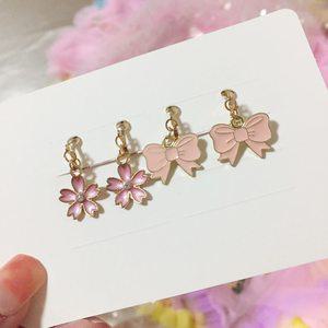 귀찌 귀안뚫는귀걸이 자석귀찌 2 짝/대/세트 이 아기 쥬얼리 귀여운 무지개 보라색 나비 귀 클립 피어싱 파