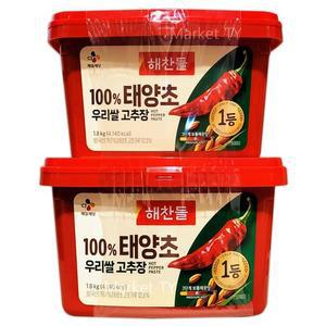 해찬들 100% 우리쌀 태양초 고추장 1.8kg x 2개