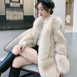 털 모피 코트 중간길이 무스탕 폭스 퍼 하프코트 밍크