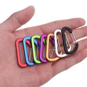 4Pcs 다채로운 알루미늄 합금 D-링 키 체인 Carabiner 버클 후크 등반 스냅 야외 하이킹 캠핑 낚시