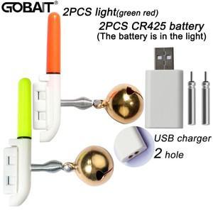 물고기 물린 알람 벨 라이트 USB 충전기 CR425 3.6V 배터리 센서 램프 밝은 밤 도구 키트 Pesca 막대 빛나