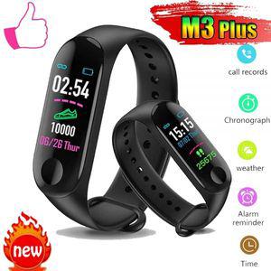 스마트 워치 손목 밴드 M3 플러스 스포츠 Smart시계 심박수 혈압 모니터링 방수 팔찌 남자 여자의 다기능