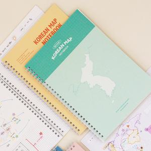 인디고 한국사 지도 노트 B5 혼자공부 한국지도 모눈공책 지리학습 공부 스프링 메모패드
