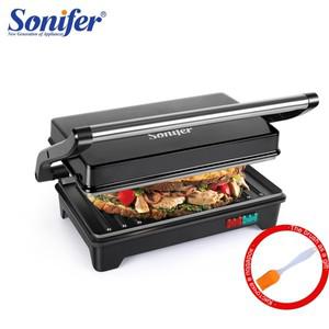 바베큐 전기 접촉 그릴 철판 및 파니니 프레스 주방 무연 베이킹 180 도 열림 Sonifer