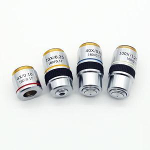[측정작업용]고품질 현미경 대물 렌즈 4X 10X 생물 무색 액세서리