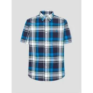 매장정품 빈폴 BEANPOLE MEN 마드라스 체크 반소매 셔츠 블루 BC5565C32P 209509