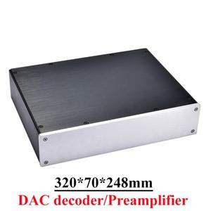 모든 알루미늄 헤드폰 앰프 섀시 케이스, DAC 디코더 인클로저, DIY 오디오 쉘, 320*70*248mm