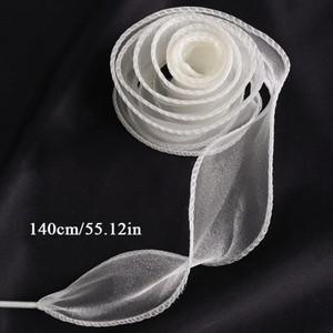 약4cm 와이드 웨이브 쉬펜 원사 보우 끈 운동화 트레이닝 슈즈 Organza 신발 투명 레이스 캐주얼 로프