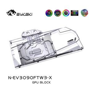 Bykski 풀 커버 GPU 수냉 RGB 블록 EVGA RTX3080 3090 FTW3 N-EV3090FTW3-X 백플레이트 포함