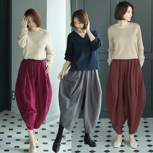 트로피칼 배기팬츠 절복바지 엄마바지 똥싼바지 일반스타일 팬츠 바지 면바지 빅사이즈